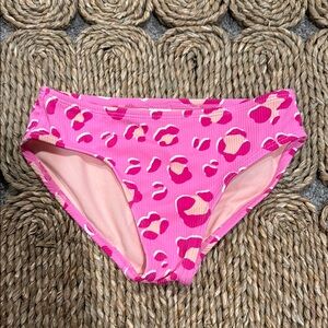 Cat & Jack Girls Pink and Orange Leopard Print Bikini Bottoms- Medium 7/8